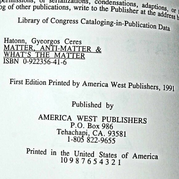 MATTER ANTI-MATTER & WHAT'S THE MATTER 1st ed OOP - Picture 3 of 5